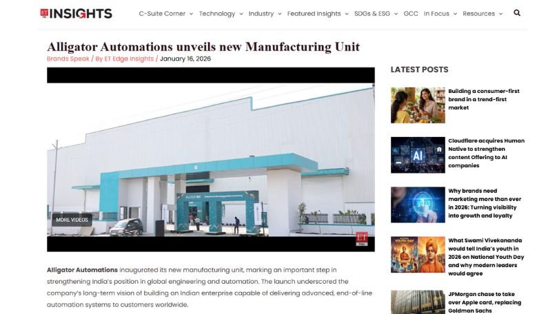Alligator automations unveils new manufacturing unit